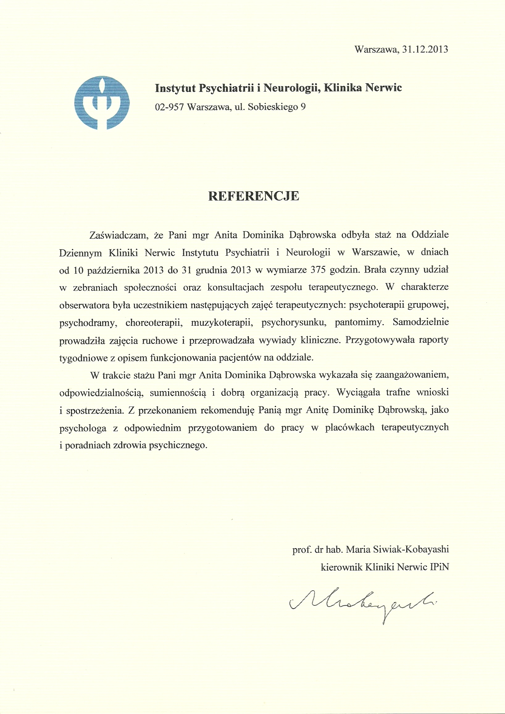 gabinet psychoterapii - referencje
