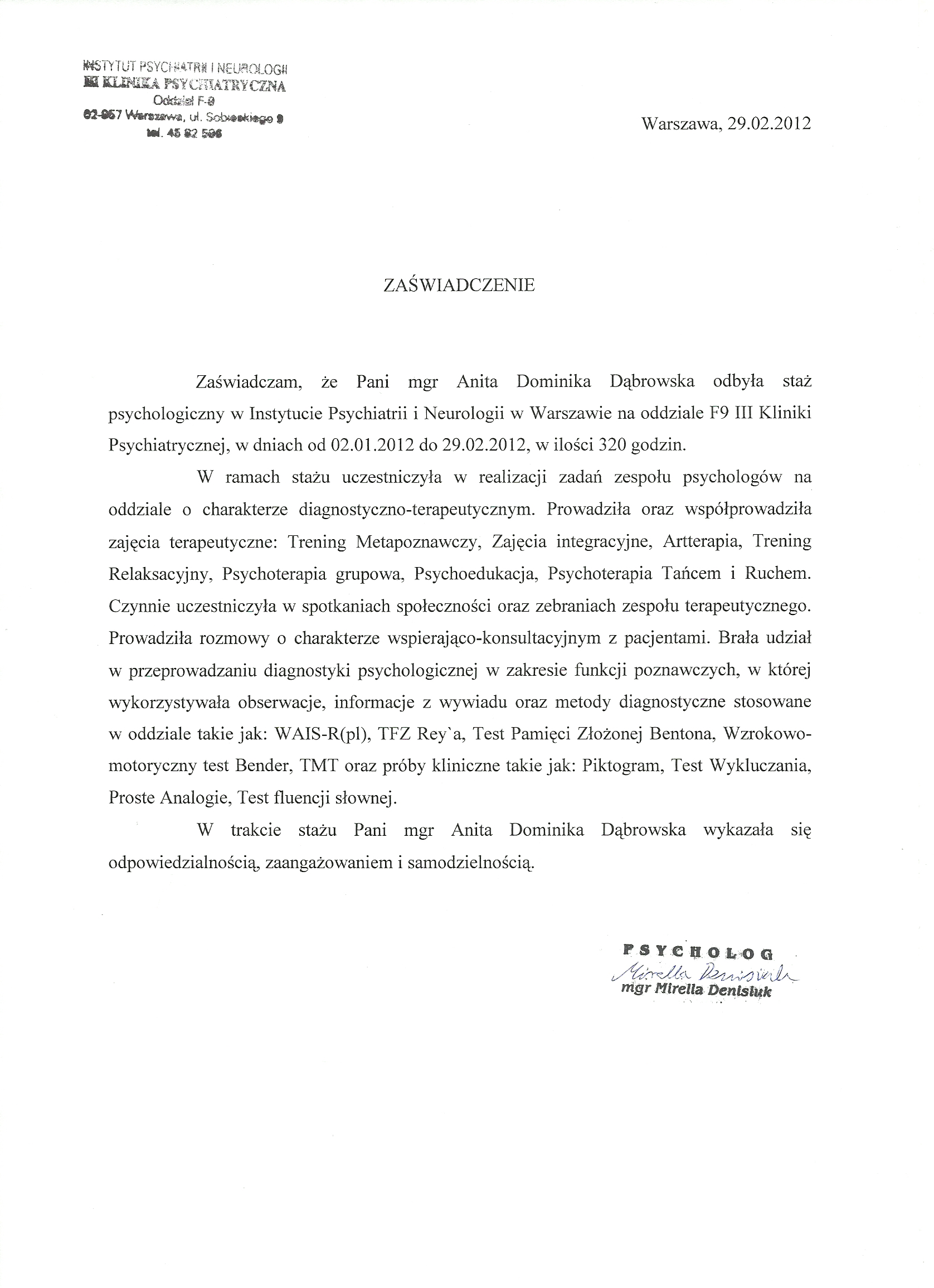 gabinet psychoterapii - referencje
